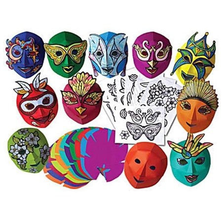 ROYLCO Roylco R52081 Roylco Mardi Gras Color Diffusing Masks 30-pkg R52081